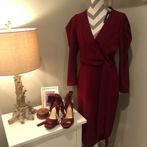 Fashion Nova burgundy dress NWT